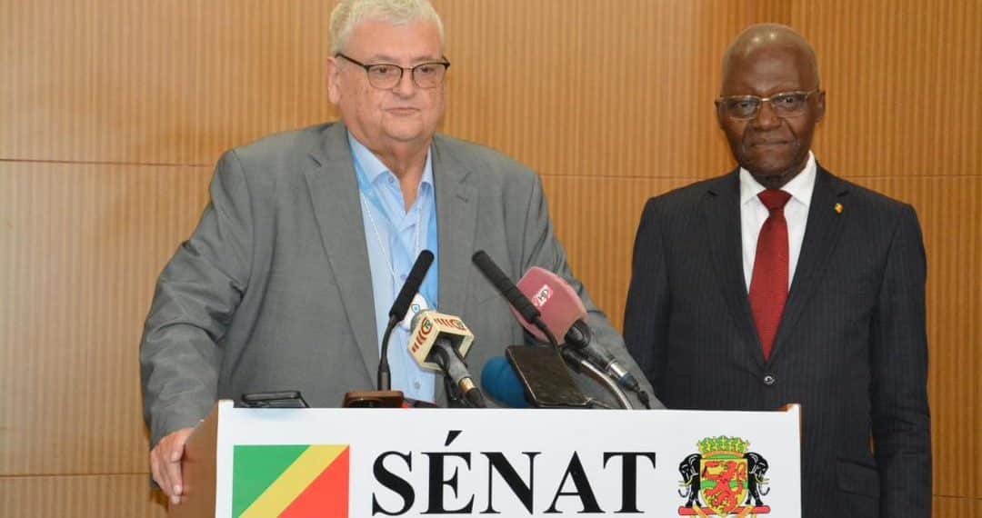 Sénat du Congo : une délégation de l&rsquo;UNF propose une solution de captation des revenus SMS au président Pierre Ngolo
