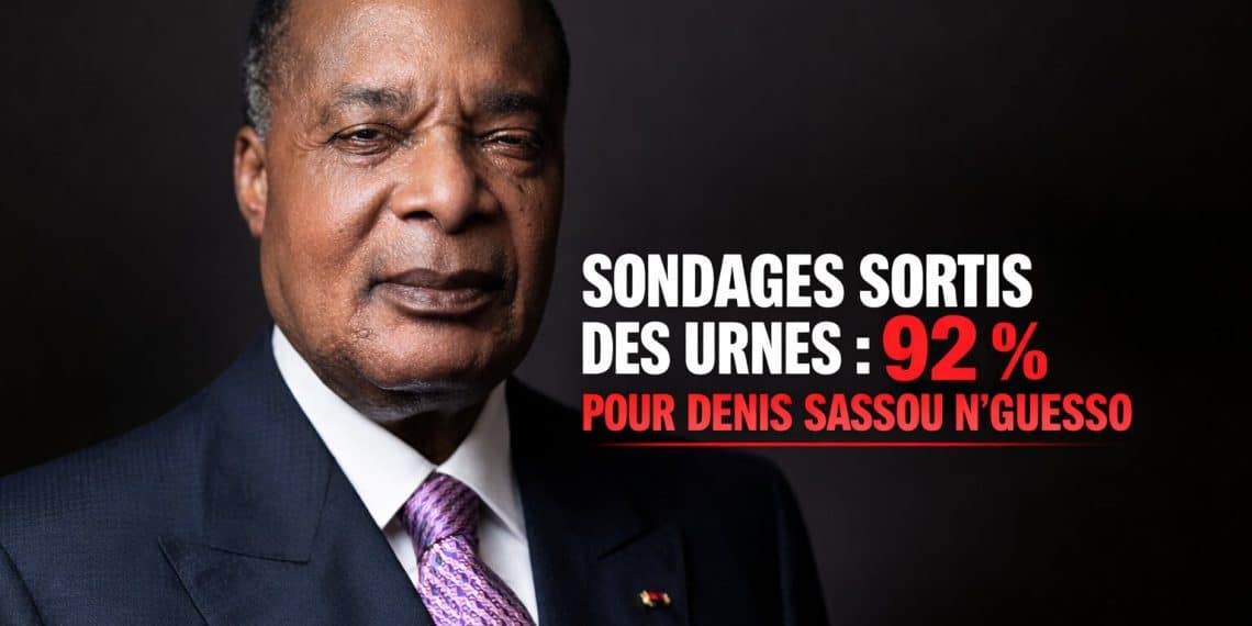 EXCLUSIF : les sondages sortis des urnes donne Denis Sassou N’Guesso élu avec 92 % des voix